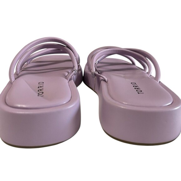 Torrid Sandals Women's 7WW Wide Purple Strappy Platform Slide Slip On Cross - Picture 9 of 12